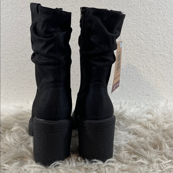 MUK LUKS Women's Riser Pop Boots Black Faux Fur Lining Memory Foam Insole 9 NEW - Picture 5 of 16